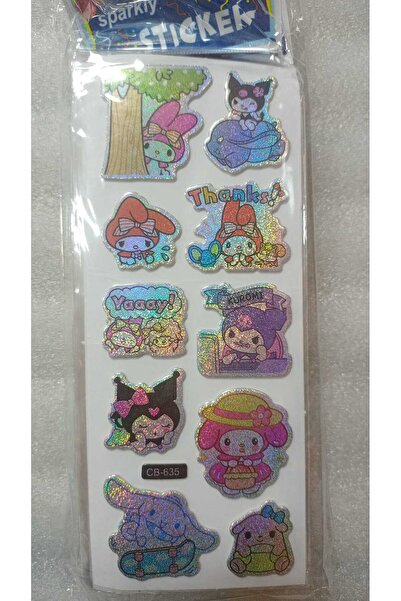 BADE TOYS Sparkly STICKERS KUROMİ Temalı Kabartma Stıcker 4 Kartela