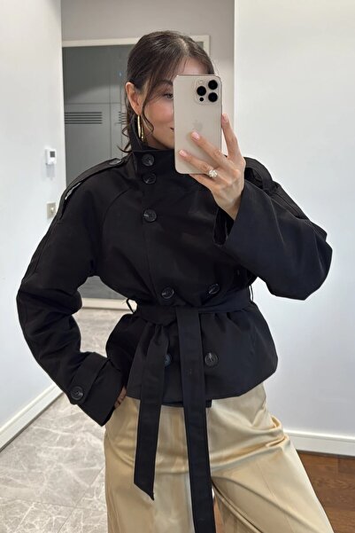 Moderk BSK DİK YAKA KISA TRENÇKOT CEKET