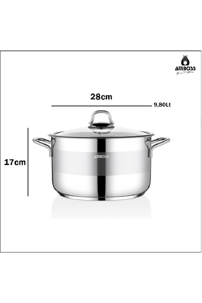 Amboss High-quality stainless steel pot - 28 cm / 9.8 liter capacity
