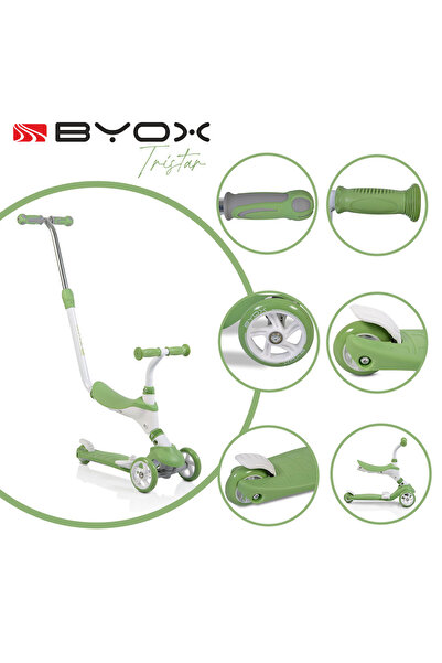 byox Trotineta Transformabila pentru copii 3 in 1, Tristar Verde, Varsta reco...