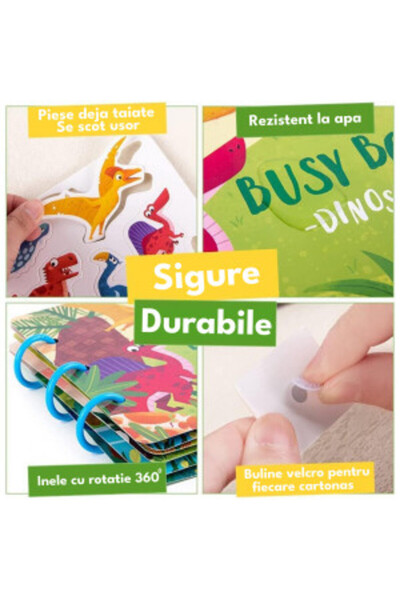 OEM Educational activity book with reusable stickers, 10 pages, dinosaurs