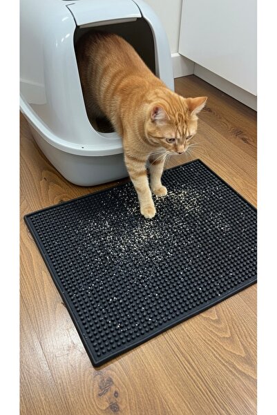 Dem Home Silikon Havuzlu Mama ve Kum Matı Yıkanabilir Kedi Tuvaleti Önü Kedi ...