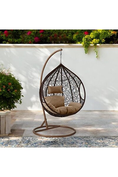 Crestj Hammock with fiber cushions from En Zone, modern rocking chair with comfortable blue cushions, elega