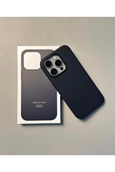 Classy Apple iPhone 15 Pro MagSafe Animasyonlu Kutulu Liquid Silikon Kadife İçli Kılıf