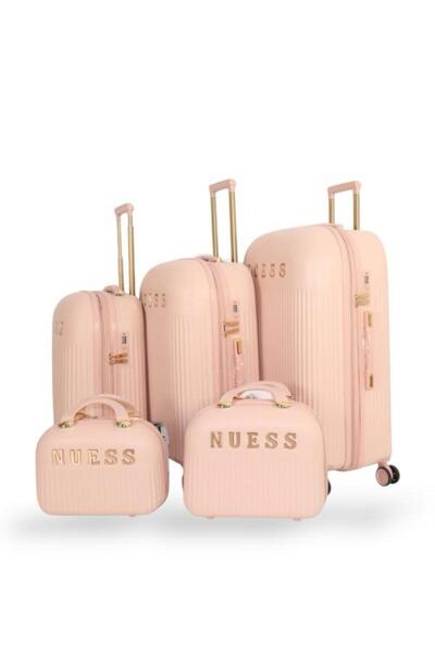 nuess Travel bag set - 5 pieces, including 3 trolley bags and 2 makeup bags - with flexible covers - and a fixed digital lock