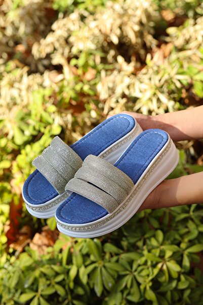 kajal ayakkabı Papuci de piatră CINDY cu trei dungi