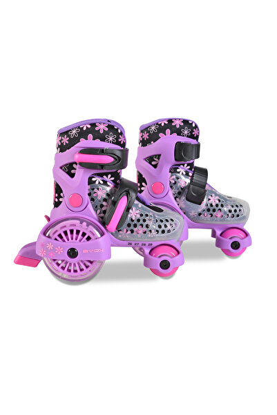 byox Little Beetle Violet Girls' Roller Skates, Adjustable Sizes 26-29