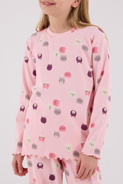 Rolypoly Kız Çocuk Kaşkorse Pijama Takım, %95 Pamuk %5 Elastan
