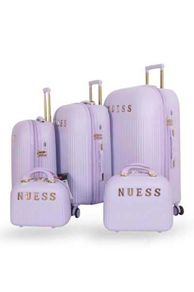 nuess Travel bag set - 5 pieces, including 3 trolley bags and 2 makeup bags - with flexible covers - and a fixed digital lock
