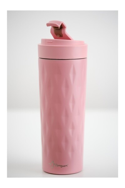 Penguen PNG-1167 500ml Flip Kapak Desenli Çelik Mug