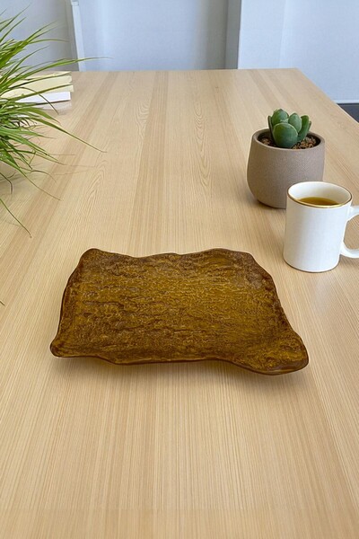 İREA PORSELEN Wood 25 cm Porcelain Rectangular Gondola Boat Plate Sushi Plate