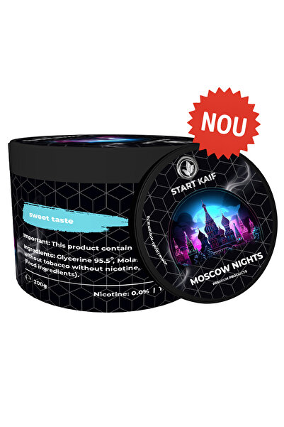 Start Kaif Aroma Narghilea StartKaif, Moscow Night, din celuloza, fara nicotina sau tutun, 200g