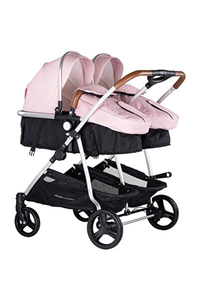 Chipolino Twin stroller 3 in 1 Duo Smart marshmallow pink