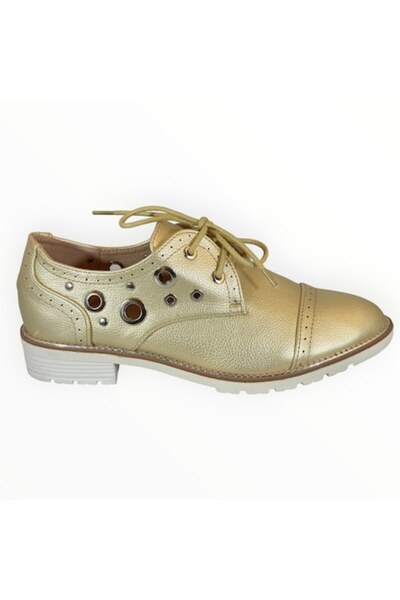 La Bottine Souriante Pinkai - Women's Oxford Shoes Ecological Leather Gold Size 37 EU