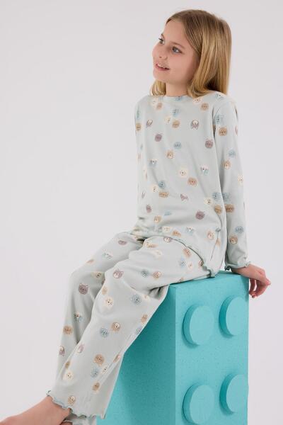 Rolypoly Girl's Ribbed Knit pajama set, 95% cotton 5% elastane