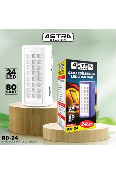Astra 24 Ledli Usb Şarj Çıkışlı Kaliteli Kamp Feneri 80 Saat Akülü Şarjlı Işı...