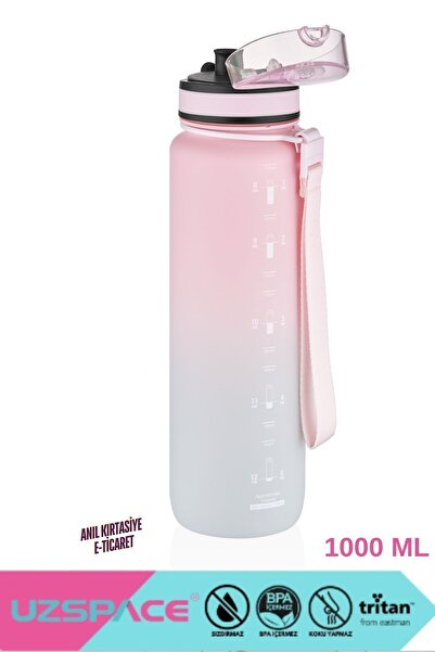 Uzspace 1000ml Büyük Boy Çift Renk Softtouch Ff Collection Tritan Su Matarası...