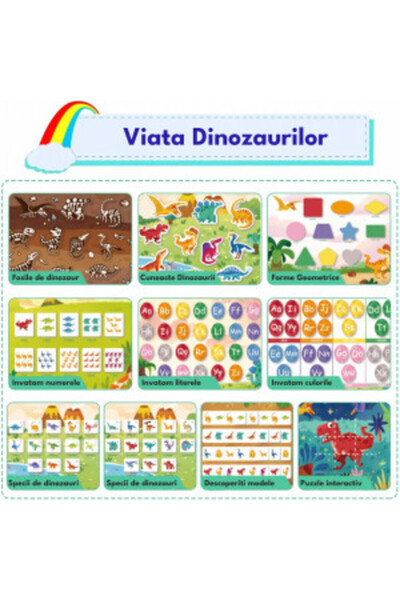 OEM Educational activity book with reusable stickers, 10 pages, dinosaurs