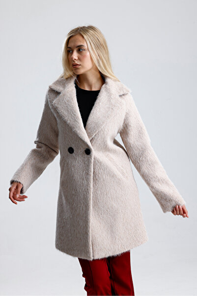 kabancım Women's Buttoned Short Cashmere Coat