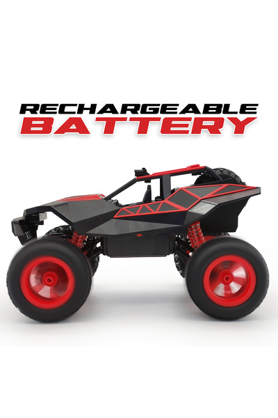 funsterz Neon Series RC Stunt Truck | 1:12 Scale Black Remote Control Car with LED Lights & Battery