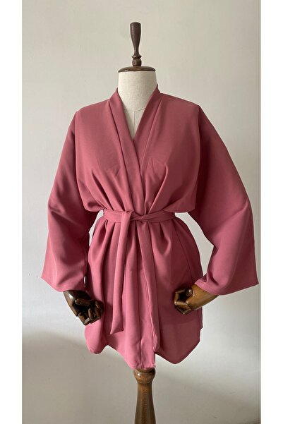 Glowear Atelier Dusty Rose Tok Fabric Design Belted Kimono