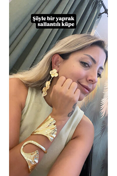 gozdeasutayaccessory Yaprak kalın kelepçe