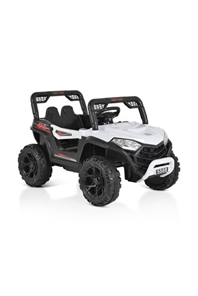 byox Masinuta electrica pentru copii 3-6 Ani, Moni Buggy UTV Alb, doua motoar...