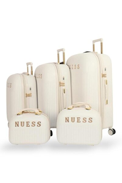 nuess Travel bag set - 5 pieces, including 3 trolley bags and 2 makeup bags - with flexible covers - and a fixed digital lock
