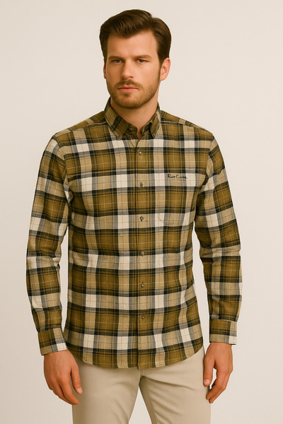 ModaPlaza Classic Checkered Melange Long Sleeve Shirt Pier Chuvin