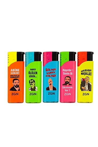 melmus Renkli ve Baskılı Beşli Çakmak Seti – Karışık Tasarımlı