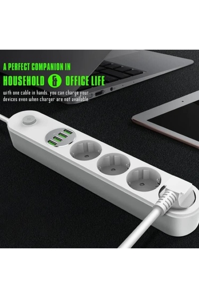 Generic 4 USB Socket 4-Way Power Strip Extension Cable