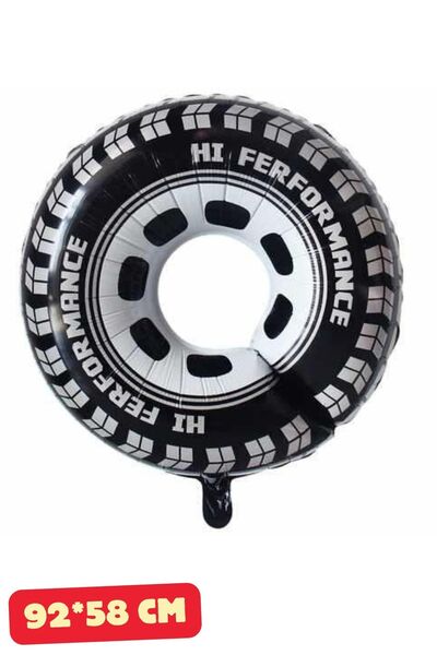 Baloncu Nene Yarış Arabası Lastiği Folyo Balon Doğum Günü Folyo Balon Karekter Folyo Balon Çocuk Doğum Günü Balon