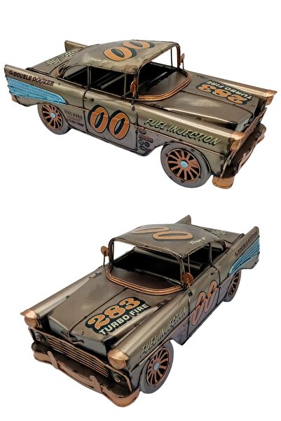 Dünyadan Hediyeler Vintage Collectible Antique Chevrolet Belair Nostalgic Metal Car 31 cm