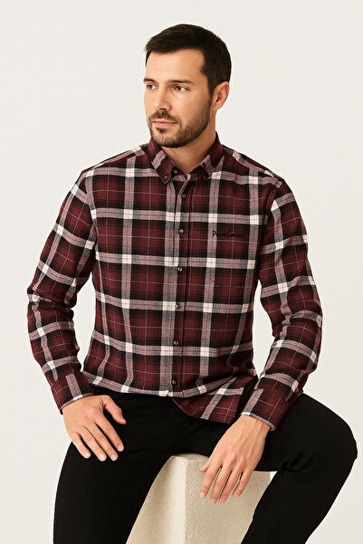 ModaPlaza Classic Checkered Melange Long Sleeve Shirt Pier Chuvin