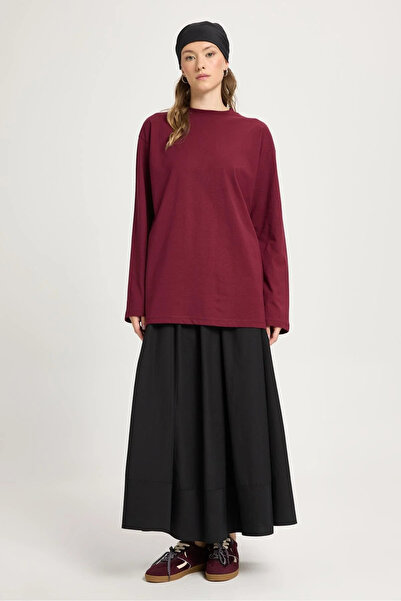 dgs look basic Femei bumbac 100% guler rotund supradimensionat Fit Manecă lun...