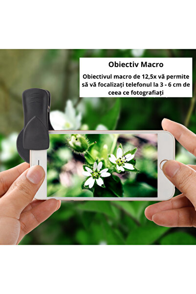 APEXEL Set Lentile Telefon HD 2-în-1 cu Clips – 0.45x Wide + 12.5x Macro, Universal, Negru