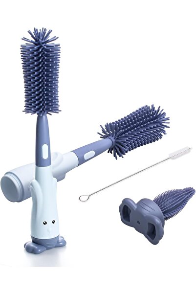 OEM Set 3in1 perie silicon curatare sticle bebelusi Silicone Baby Bottle Clea...