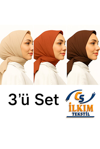 cs ilkim Eșarfă Bamboo Kash Eșarfă Set de 3 Bej, cărămidă, maro