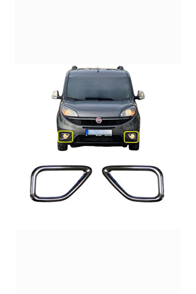 MİKOLİNE OTOMOTİV Fiat Doblo Krom 2 Parça Sis Farı Çerçevesi 2015 Ve Sonrası Paslanmaz Çelik