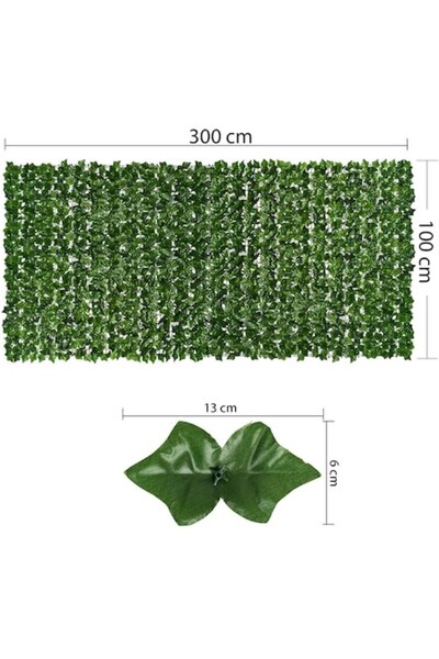 PLANT MASTER Gard paravan viu cu frunze artificiale, verde inchis, 300x100 cm