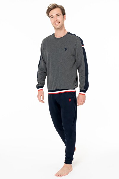U.S. Polo Assn. Erkek 2 İplik Dokuma Kışlık Ev Giyim Alt Üst Takım