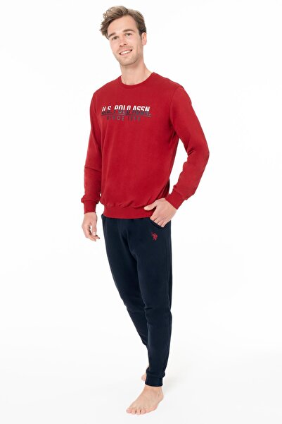 U.S. Polo Assn. Erkek Dar Paça 2 İplik Dokuma Kışlık Ev Giyim Alt Üst Takım