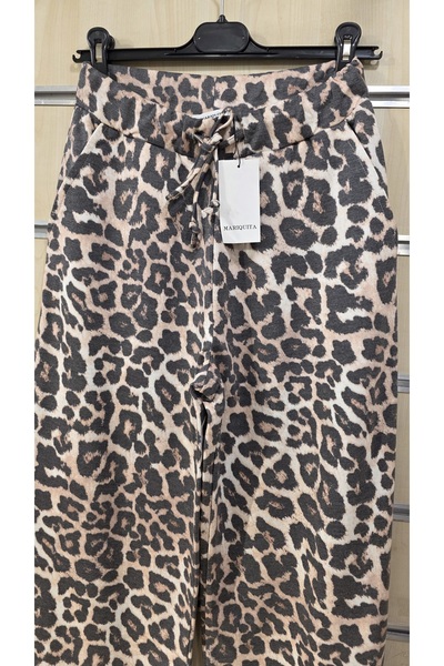 trendbysena Leopard Print Women's Sweatpants Wide Leg