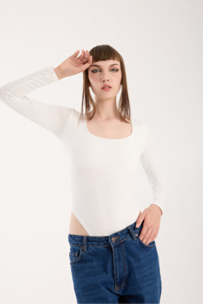 winmoda БОДІ З КВАДРАТНИМ ВИРІЗОМ І ЗАСТІБКОЮ - БОДІ З КВАДРАТНИМ ВИРІЗОМ І ЛІКРА