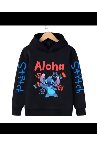 MAGORS Hanorac pentru copii cu imprimeu STYL-X, cu glugă, unisex, cu 3 fire, cu șardon