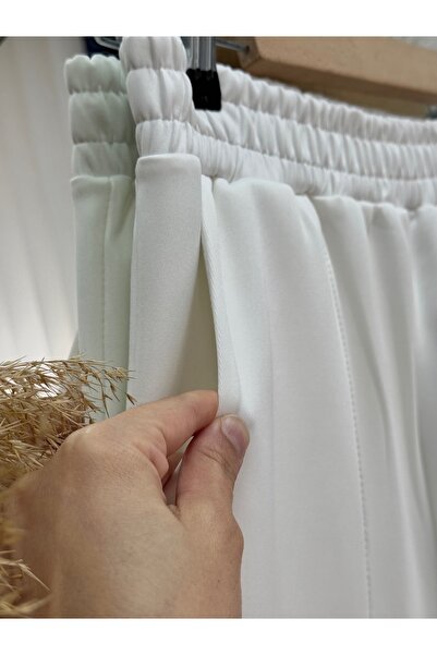 BENAHOLL Celira Skuba Çımalı Pantolon-SA5526 Beyaz