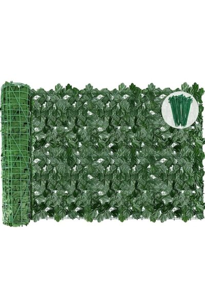 OEM Artificial Ivy Leaf Privacy Fence, 300 x 50 cm, 5 Panels, 100 Zip Ties, Green