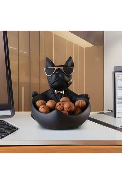 Art Decor Nordic Personal Household Decoration Bulldog Tray Statue Sculpture Indoor Home Decor Key Storage
