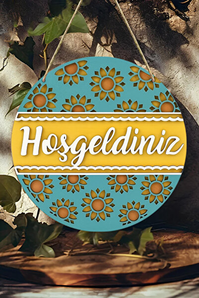 kutuTR زخرفة باب من الألياف الخشبية متوسطة الكثافة بمظهر ثلاثي الأبعاد وطباعة بالأشعة فوق البنفسجية |   معلق، قابل للمسح، زخرفي 33 سم KS016