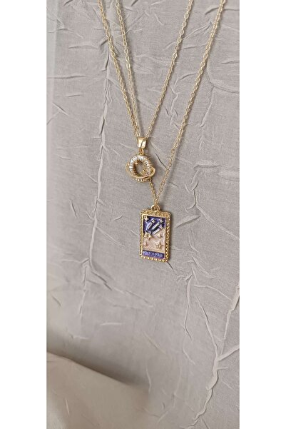 Shae Jewelry قلادة مكونة من قطعتين على شكل كوكب ونجوم